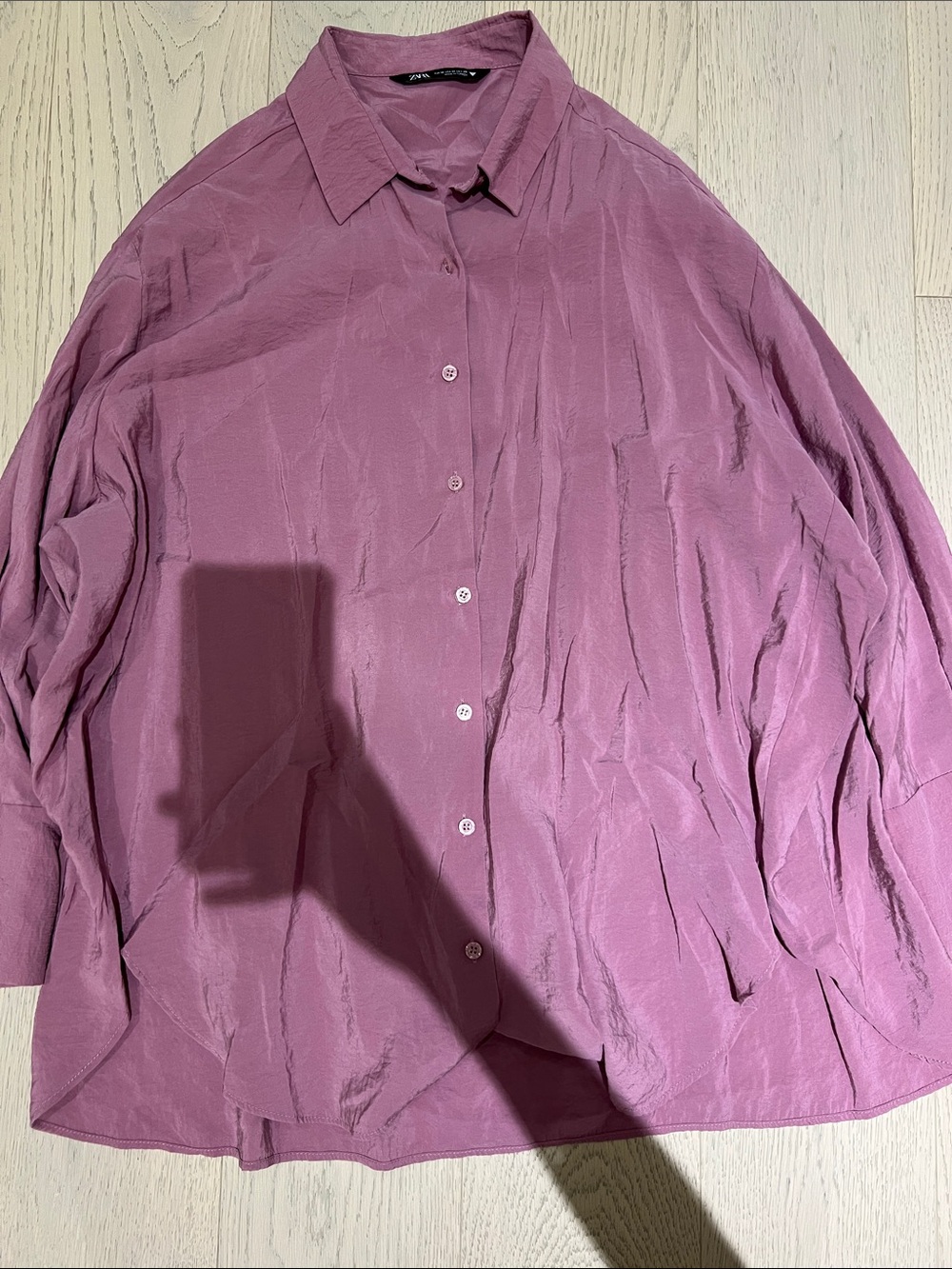 Zara Men's Dusty Rose Button-Down Shirt